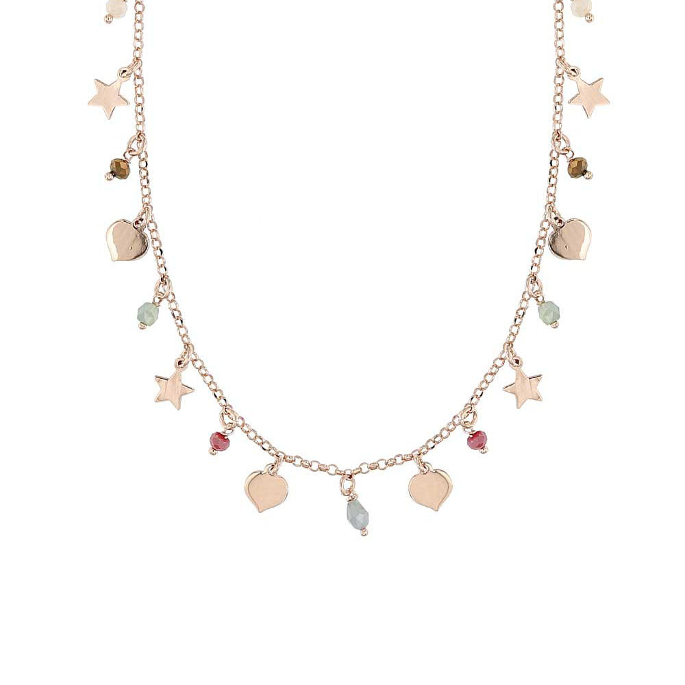 Londisa - Collana Charm Stelle Cuori Argento Rosa Donna