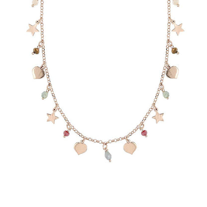 Londisa - Collana Charm Stelle Cuori Argento Rosa Donna