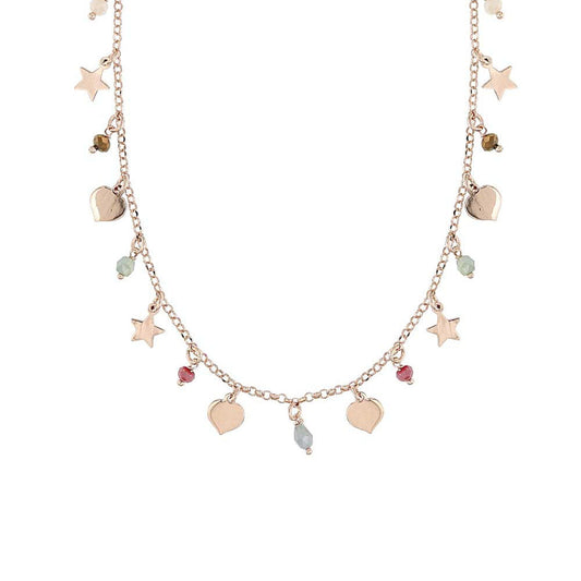 Londisa - Collana Charm Stelle Cuori Argento Rosa Donna