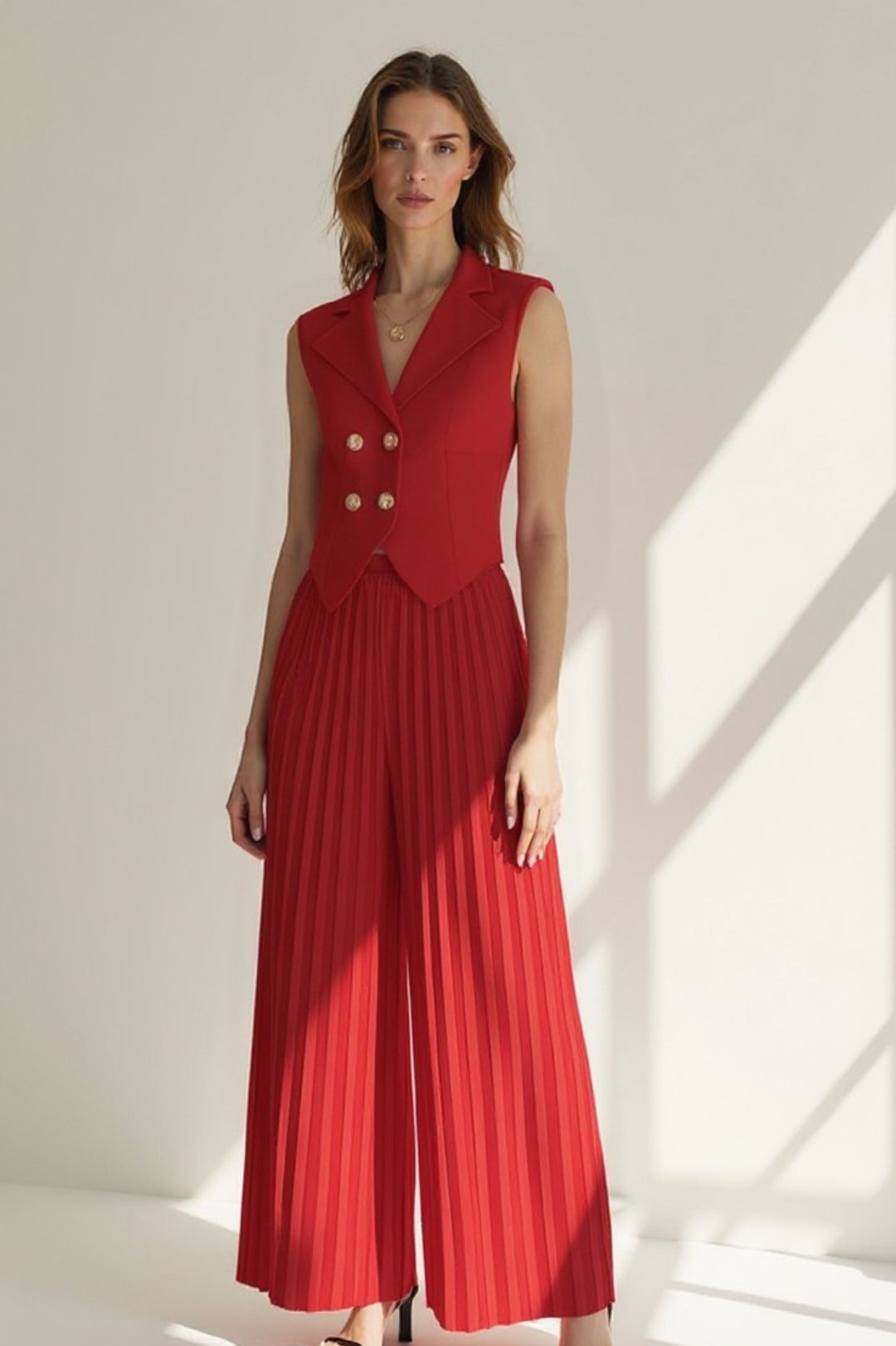 Isotta – Completo Elegante Con Gilet Sartoriale E Pantaloni Plissé