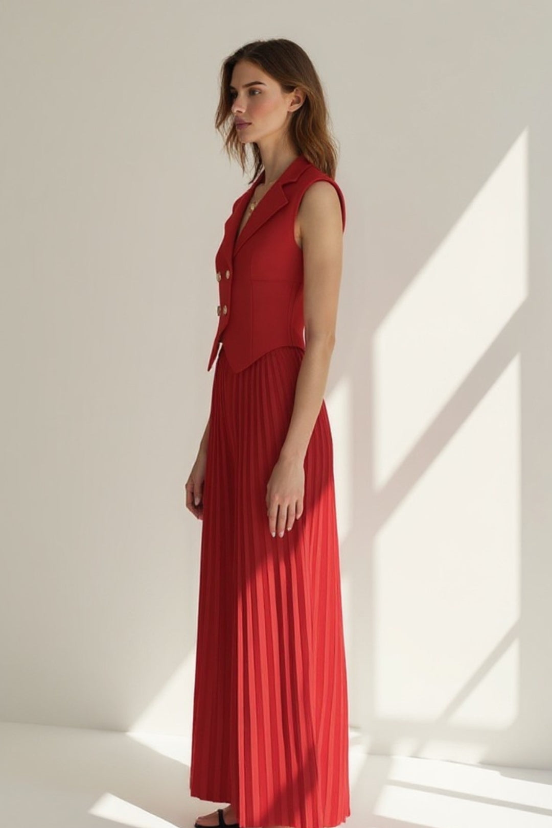 Isotta – Completo Elegante Con Gilet Sartoriale E Pantaloni Plissé