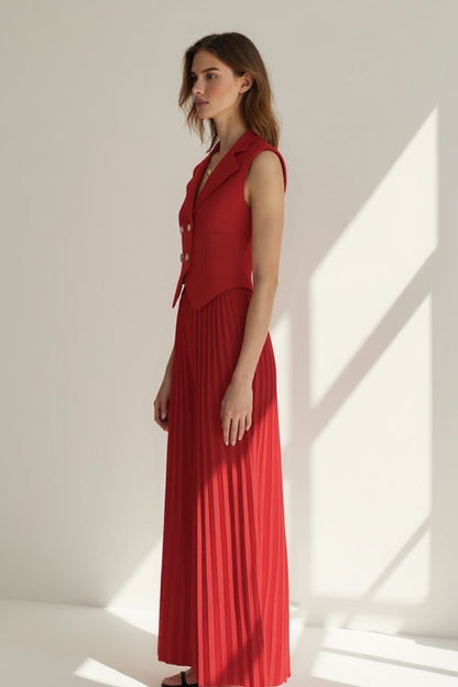 Isotta – Completo Elegante Con Gilet Sartoriale E Pantaloni Plissé