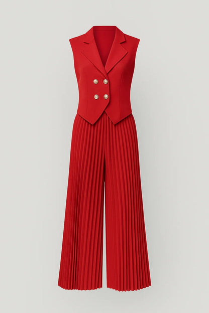 Isotta – Completo Elegante Con Gilet Sartoriale E Pantaloni Plissé