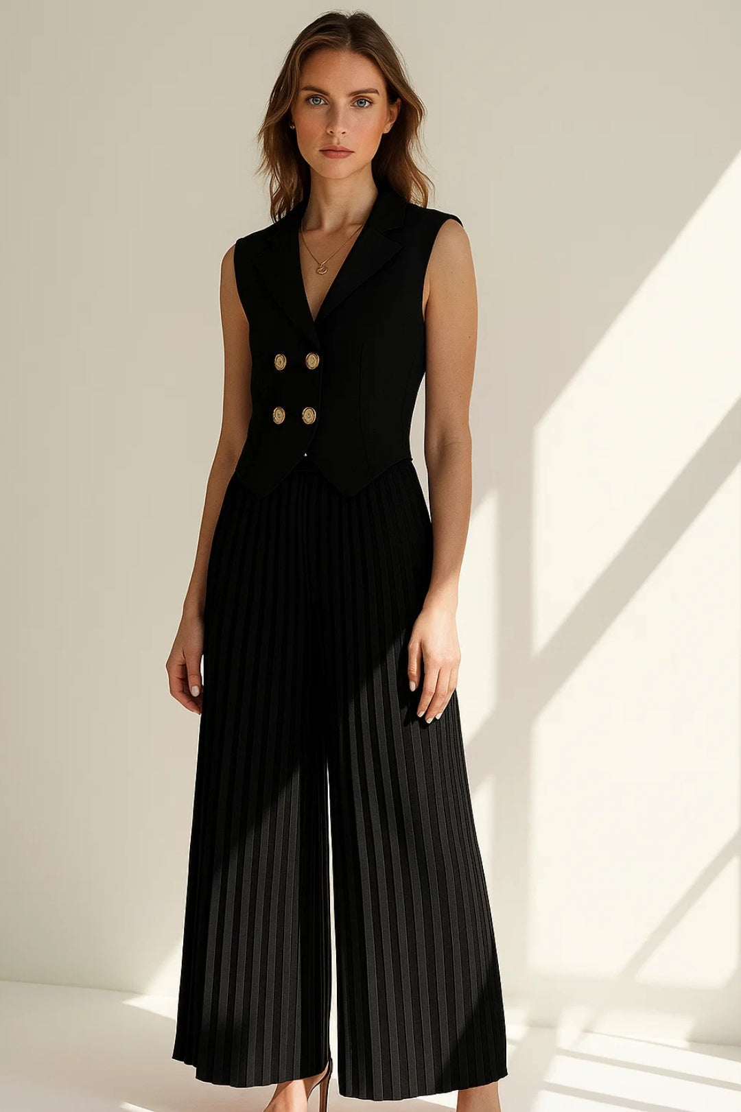 Isotta – Completo Elegante Con Gilet Sartoriale E Pantaloni Plissé