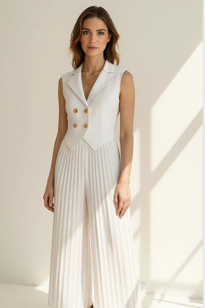 Isotta – Completo Elegante Con Gilet Sartoriale E Pantaloni Plissé