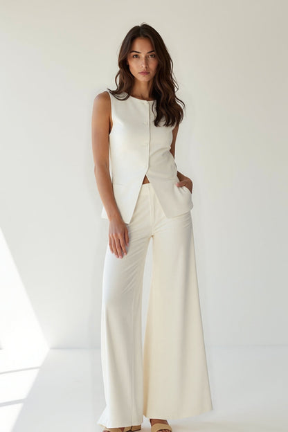 Iolanda – Completo Senza Maniche Con Pantaloni A Gamba Larga Di Classe