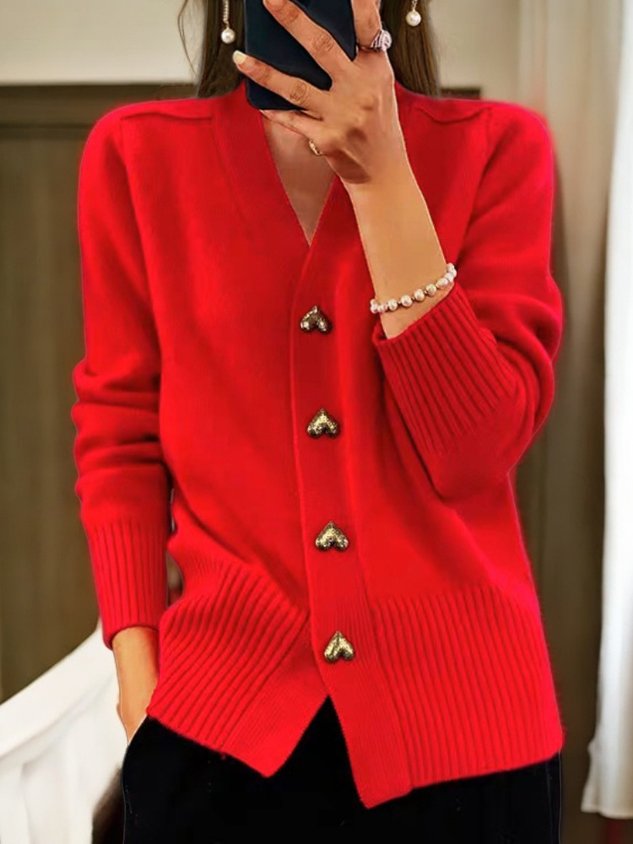 Concordia – Cardigan Donna Elegante e Alla Moda Rosso