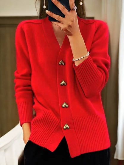 Concordia – Cardigan Donna Elegante e Alla Moda Rosso
