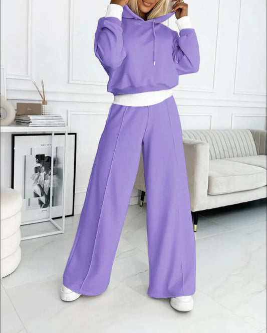 Cora – Set Donna Due Pezzi Maglia e Pantaloni Viola