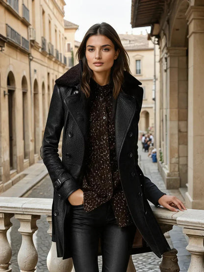 Costanza – Giacca Donna Elegante in Ecopelle Moderna Nero