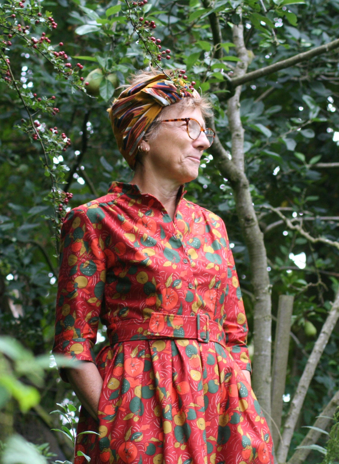 Romana - Abito Cynthia Red Apple Orchard Donna Romantica