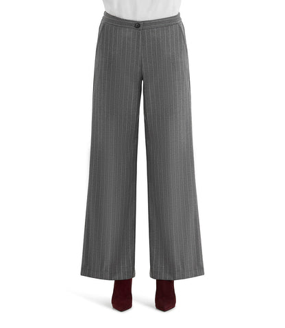 Allegra - Pantalone Gessato Grigio Donna