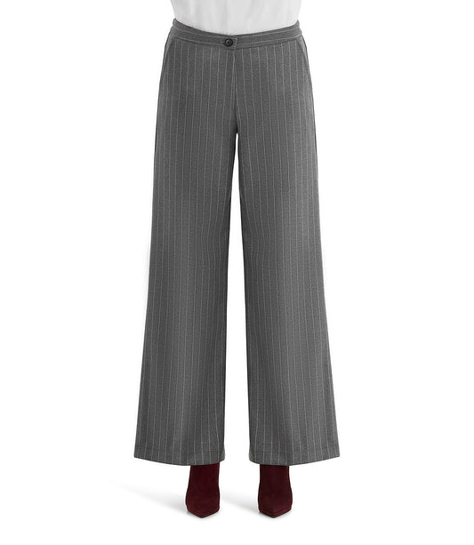 Allegra - Pantalone Gessato Grigio Donna