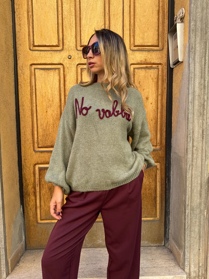 Turrita - Maglione Donna No Vabbè Menta Casual