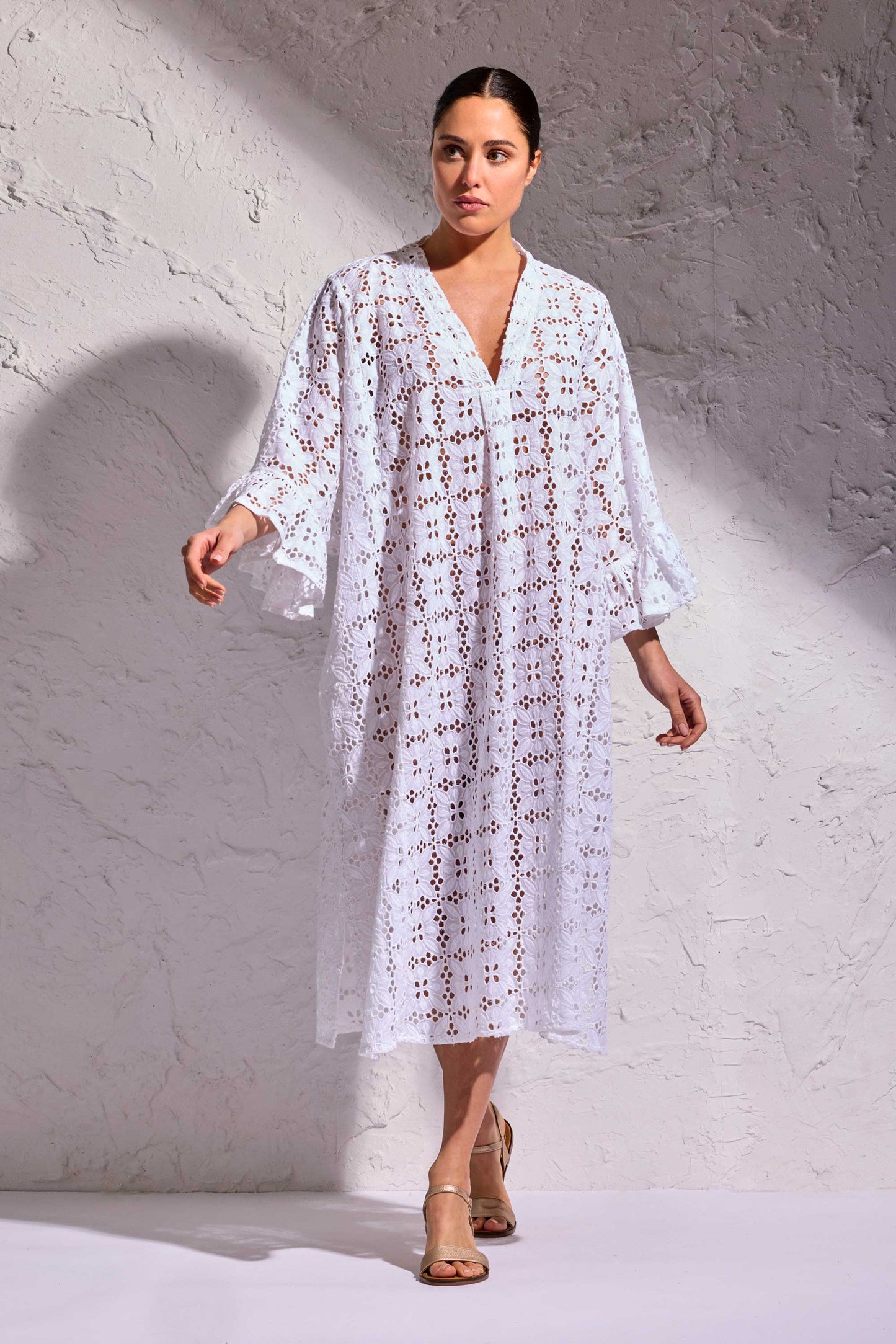 Quinara - Abito Pizzo Pregiato Dora Donna Elegante Romantico