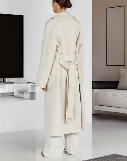 Rachele - Cappotto Lungo con Bavero Ampio e Cintura