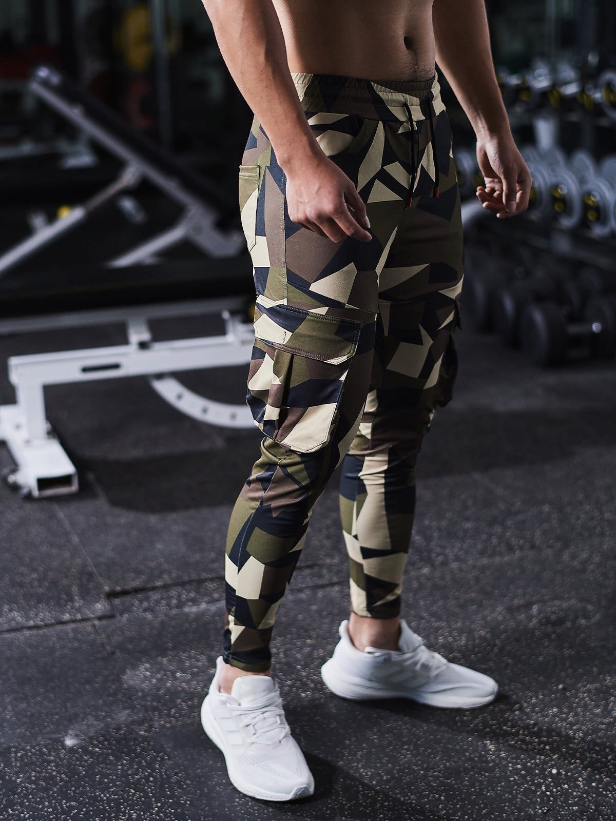 Remigi - Cargo Jogger Uomo Stampa Check Essential Moderno