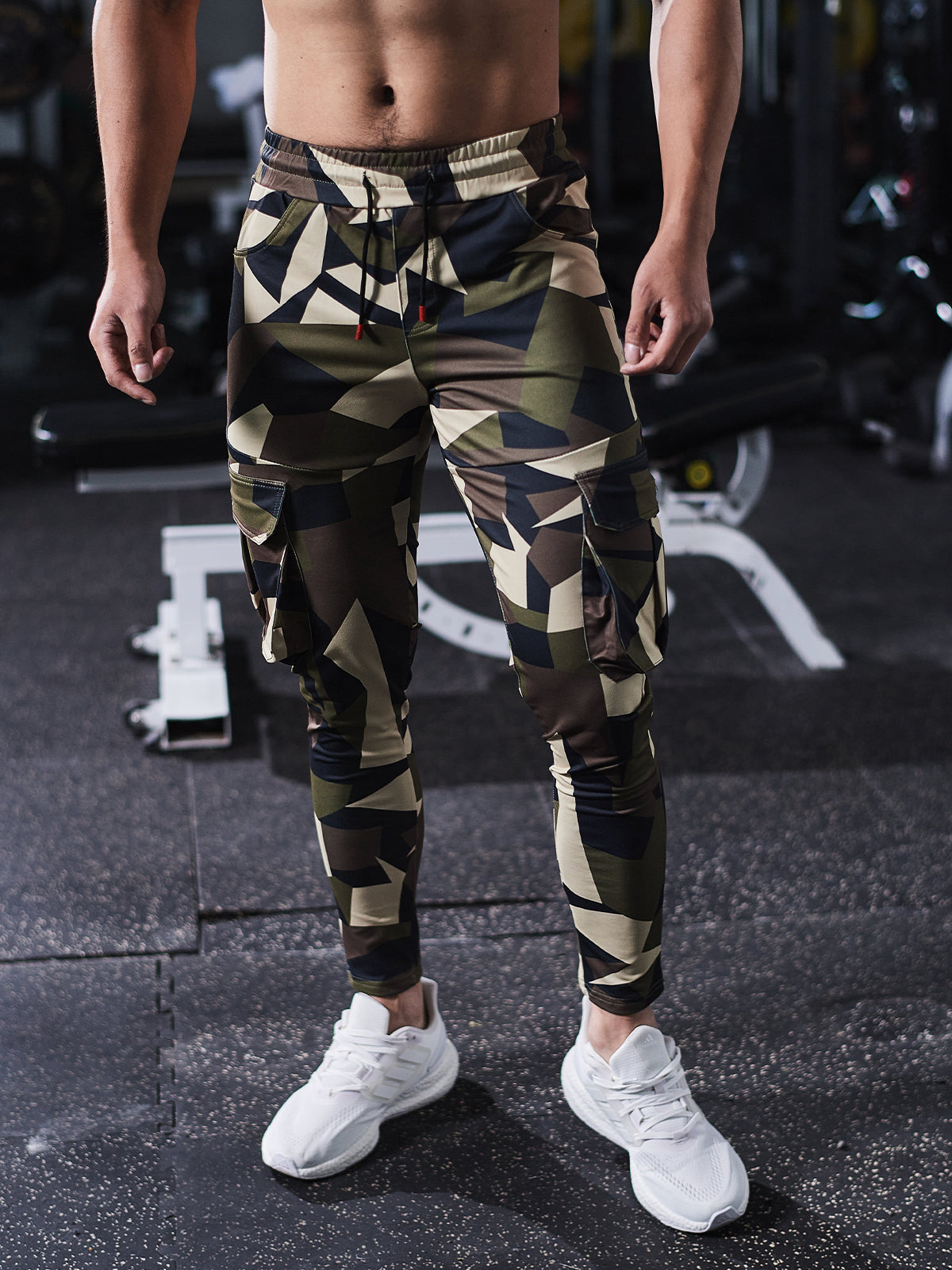 Remigi - Cargo Jogger Uomo Stampa Check Essential Moderno