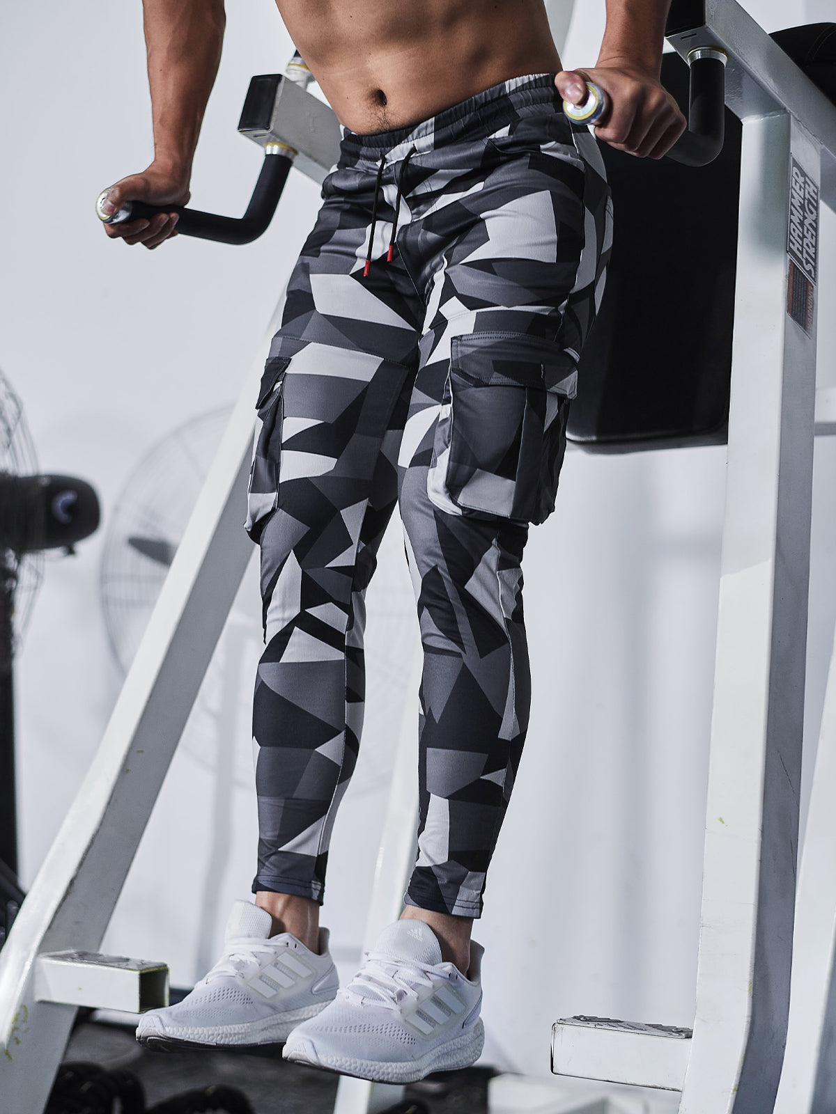 Remigi - Cargo Jogger Uomo Stampa Check Essential Moderno