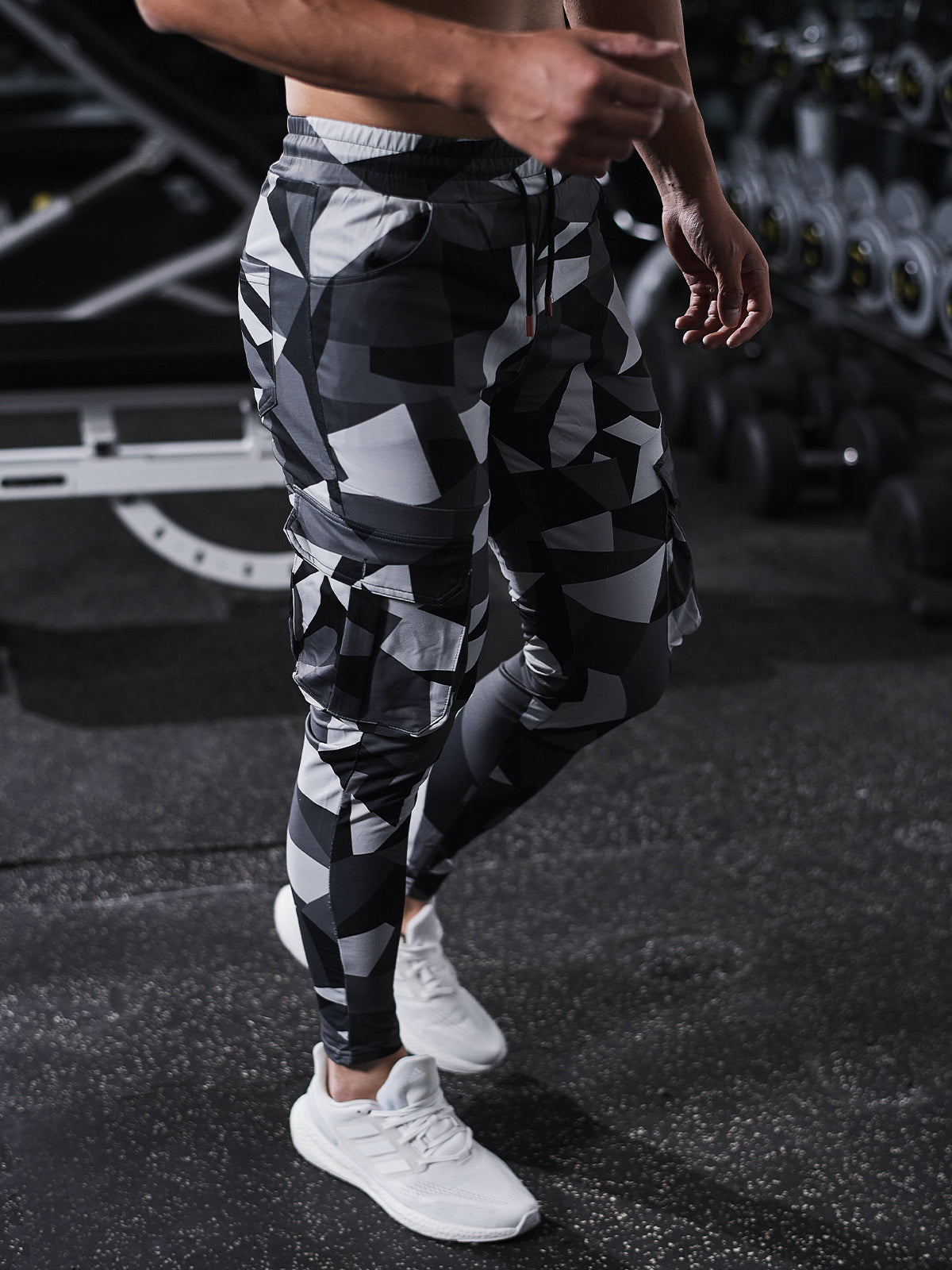 Remigi - Cargo Jogger Uomo Stampa Check Essential Moderno