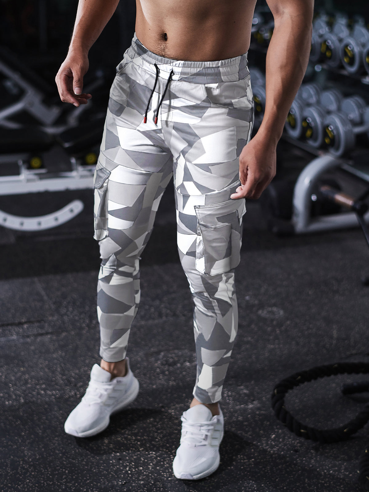 Remigi - Cargo Jogger Uomo Stampa Check Essential Moderno