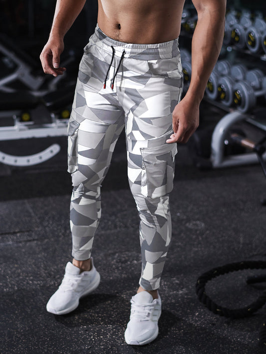 Remigi - Cargo Jogger Uomo Stampa Check Essential Moderno