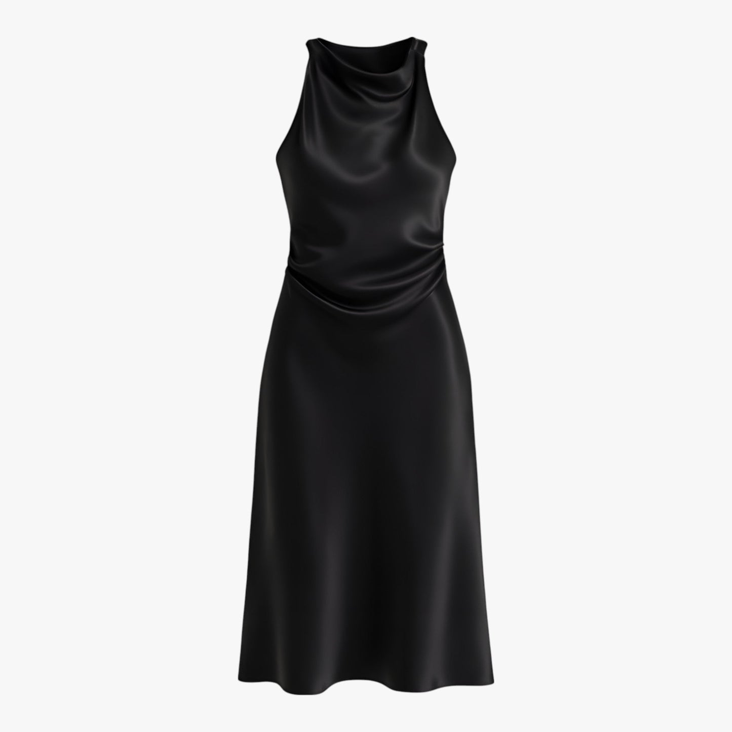 Rosatea - Abito Midi Donna Scollo Drappeggiato Ombra