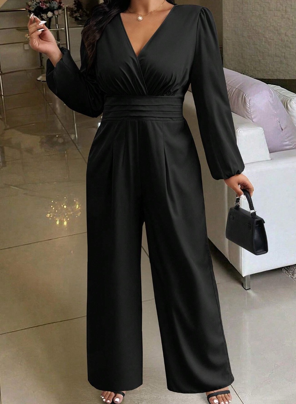 Grazia - Tuta Casual Scollo V Arricciatura Taglie Comode