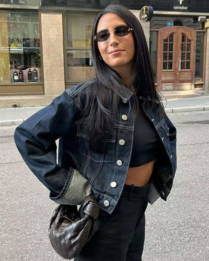 Alina - Completo due pezzi in denim elegante