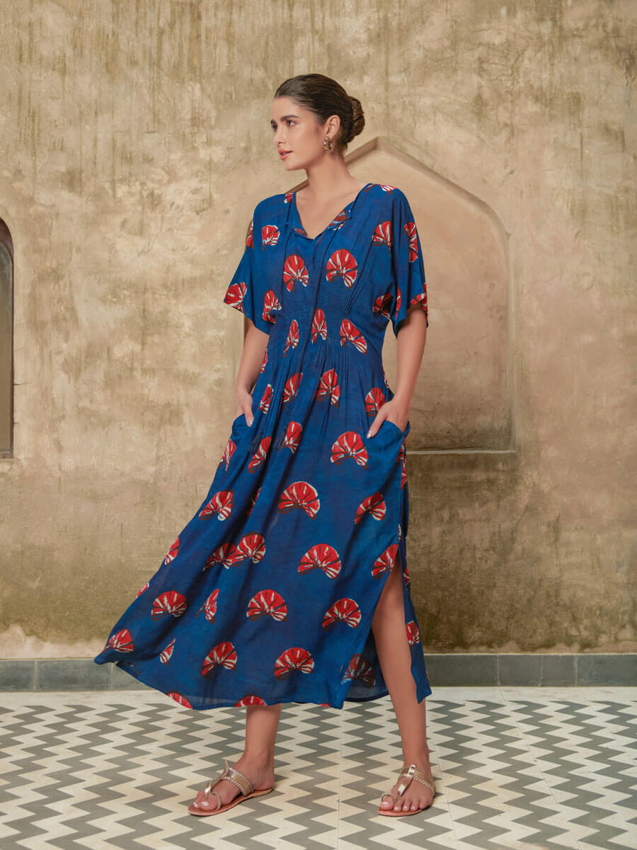 Emma - Abito Maxi Donna Indigo Fit & Flare