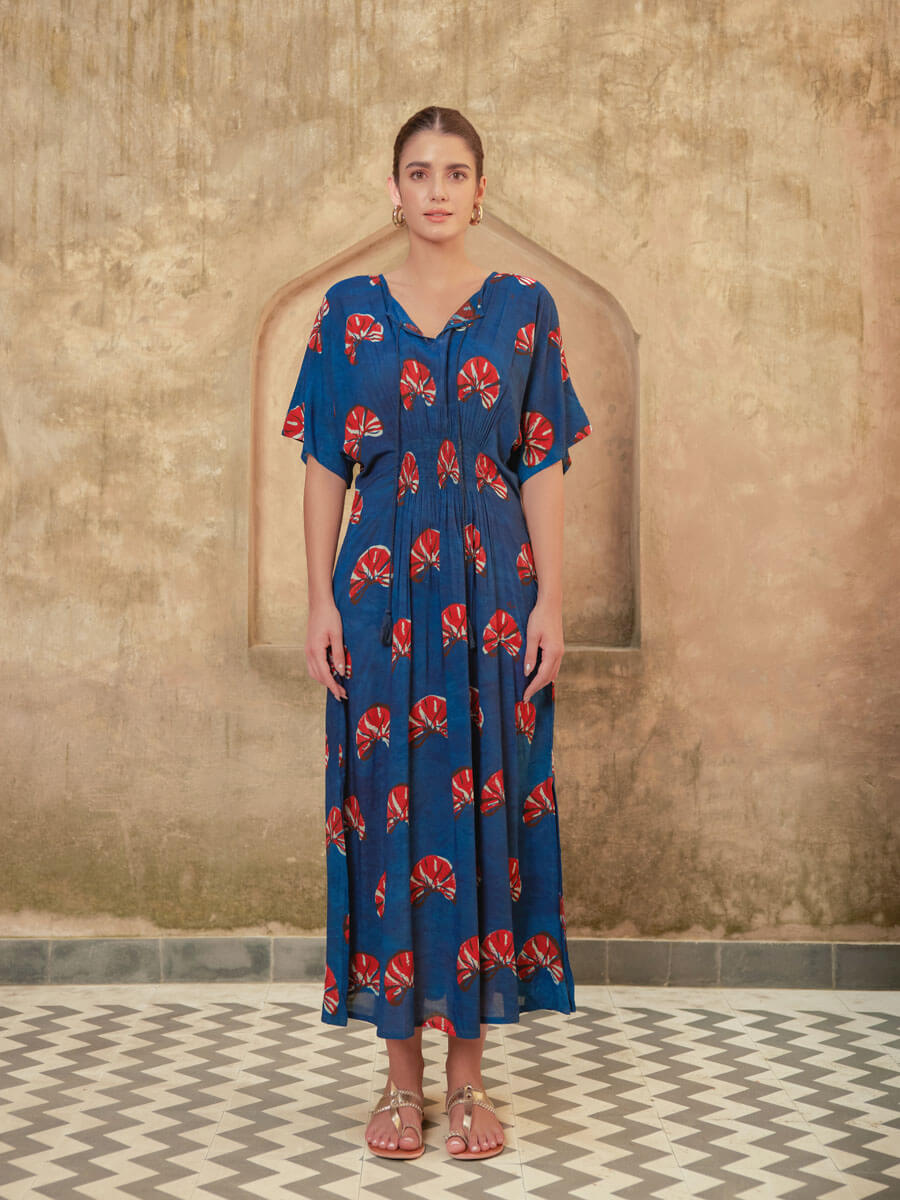 Emma - Abito Maxi Donna Indigo Fit & Flare