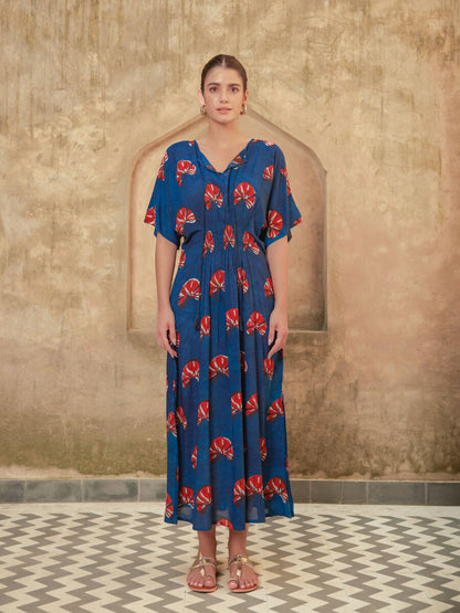 Emma - Abito Maxi Donna Indigo Fit & Flare