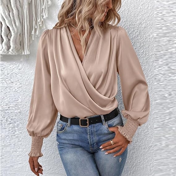 Diana - Elegante Blusa Formale Premium Beige
