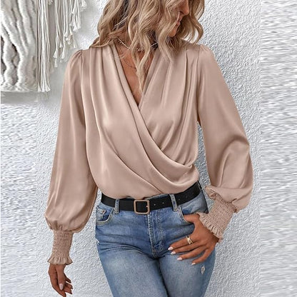 Diana - Elegante Blusa Formale Premium Beige