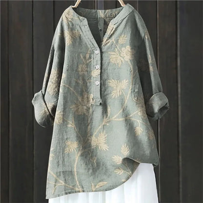 Domitilla - Blusa leggera con taglio elegante Khaki