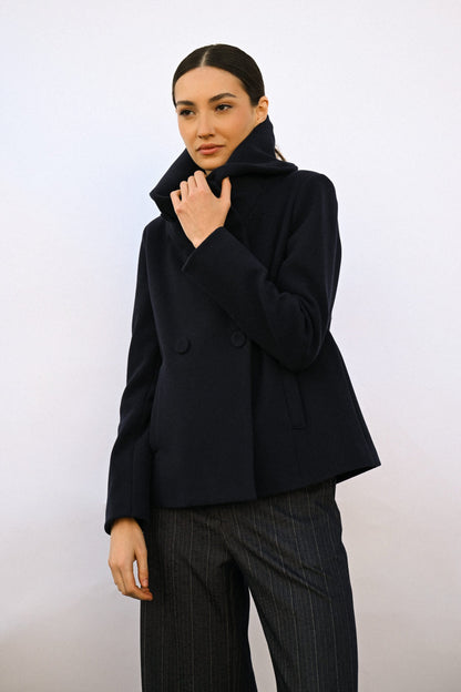 Claudia - Cappotto Corto Doppiopetto Donna Elegante