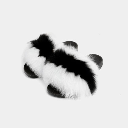 Alessina - Slipper con Fascia in Morbida Volpe