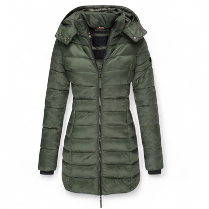 Bianca – Cappotto Moda con Cappuccio e Cerniera Donna