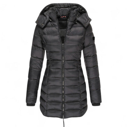 Bianca – Cappotto Moda con Cappuccio e Cerniera Donna