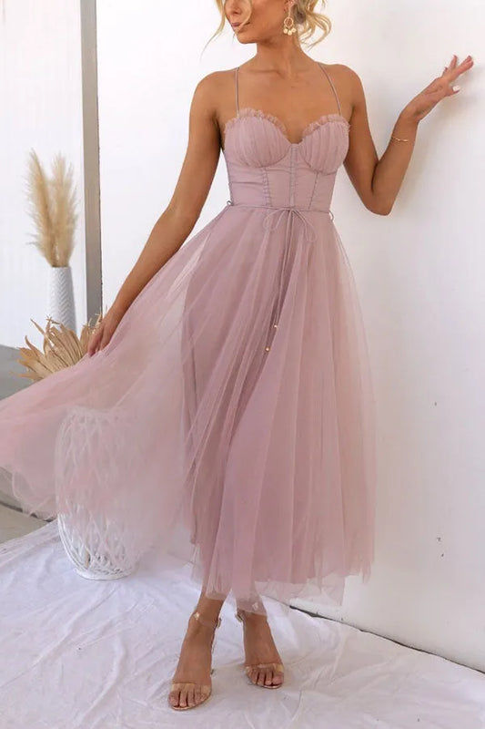 Emma - Abito Lungo di Eleganza Senza Tempo per Donna Rosa