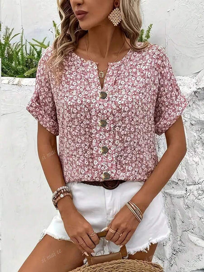 Emma – Camicetta Donna Taglie Forti con Stampa Fiorata Ditsy
