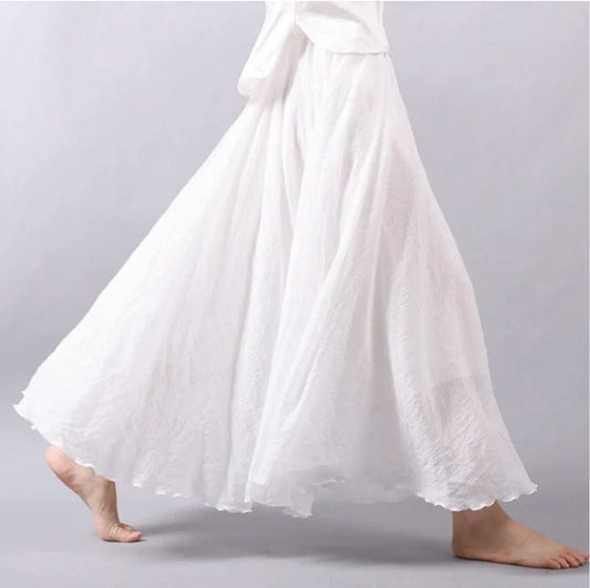 Ester – Gonna Bohémien Chic, Fluida ed Elegante Bianco