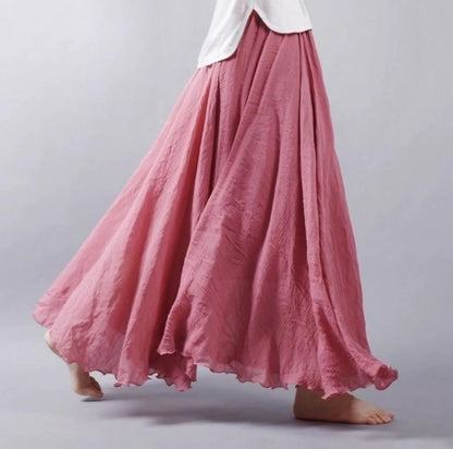 Ester – Gonna Bohémien Chic, Fluida ed Elegante Rosa scuro