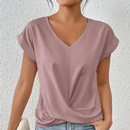 Evelina - Blusa con Scollo a V per Donna Rosa