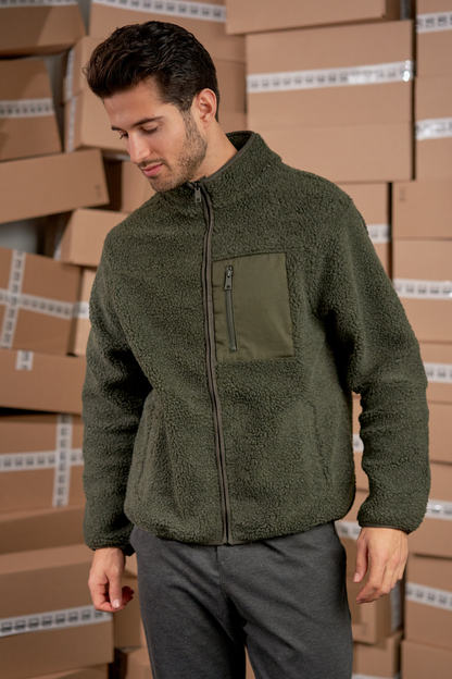 Loris - Giacca Uomo Oliva Scura Stile Casual