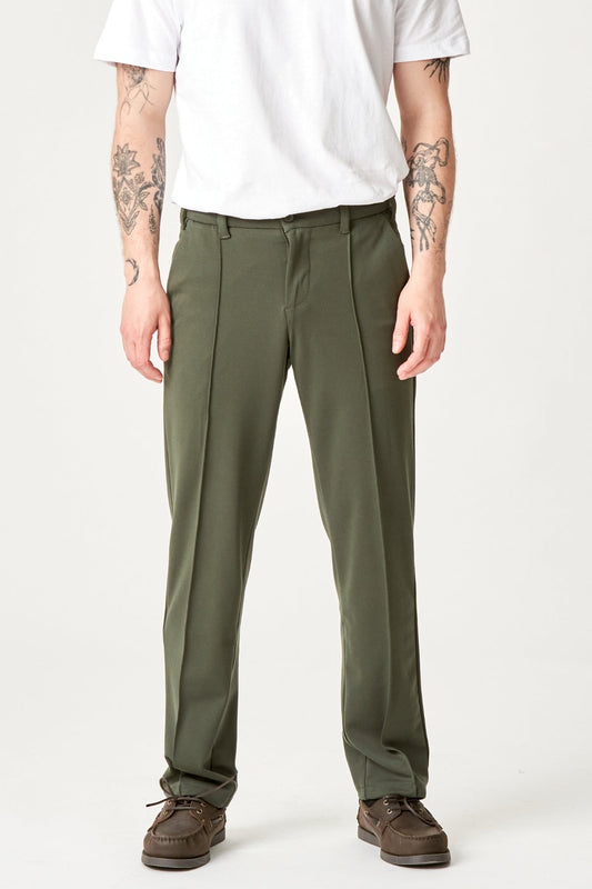 Laurino - Pantaloni Uomo Performance Oliva Scura Casual