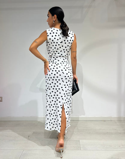 Diamante - Abito Longuette a Pois Donna