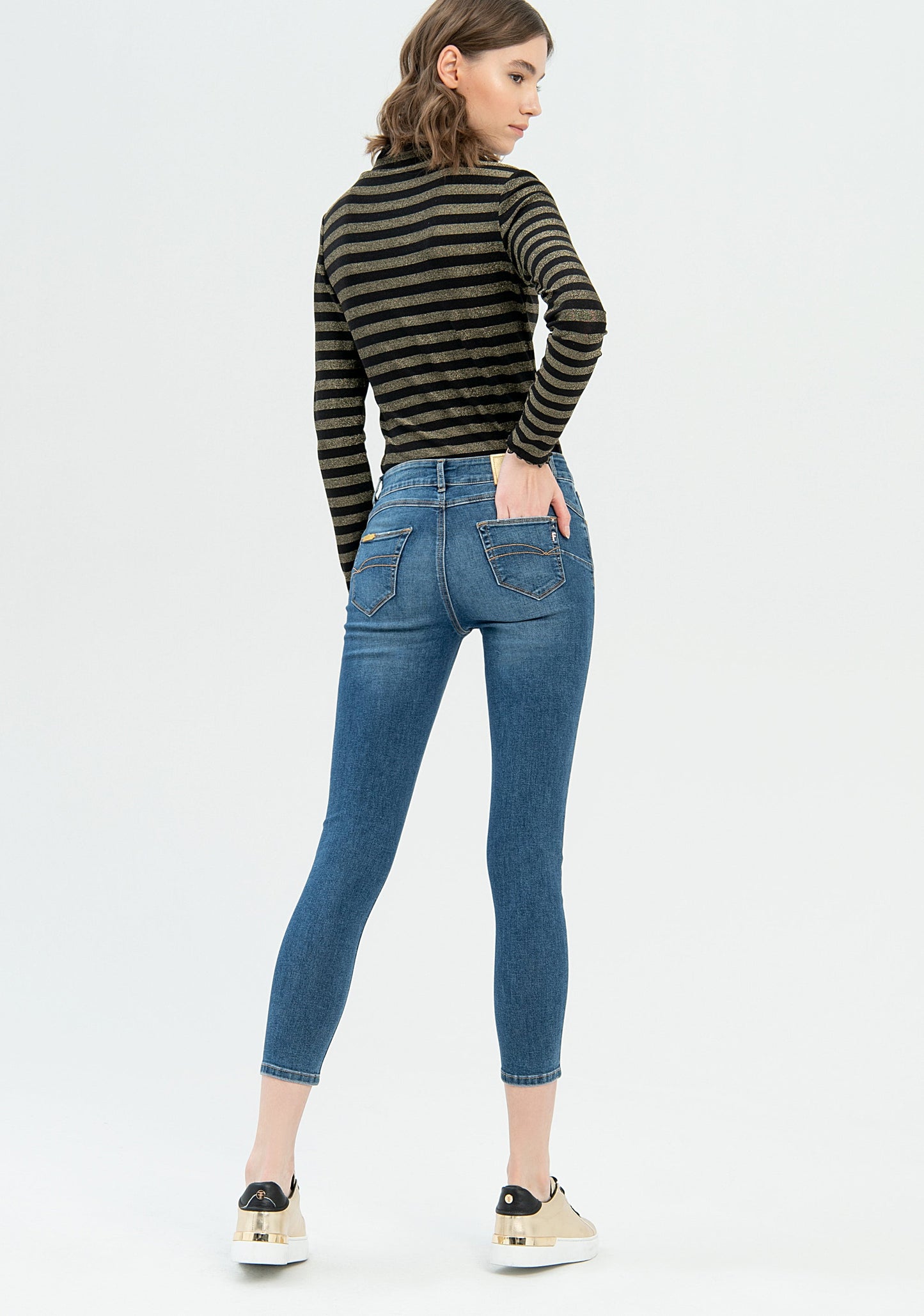 Rosilda - Jeans skinny effetto push up in denim con lavaggio medio