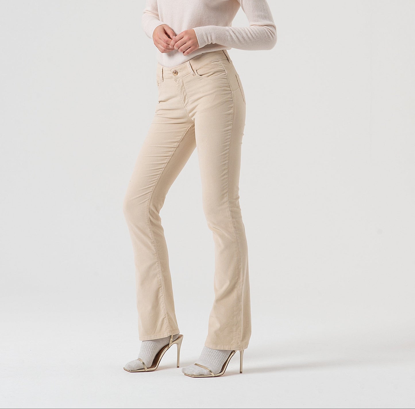Renatina - Pantaloni bootcut donna effetto push up