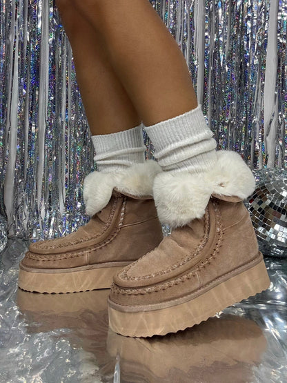 Jasmine - Stivaletti Platform con Eco Pelliccia